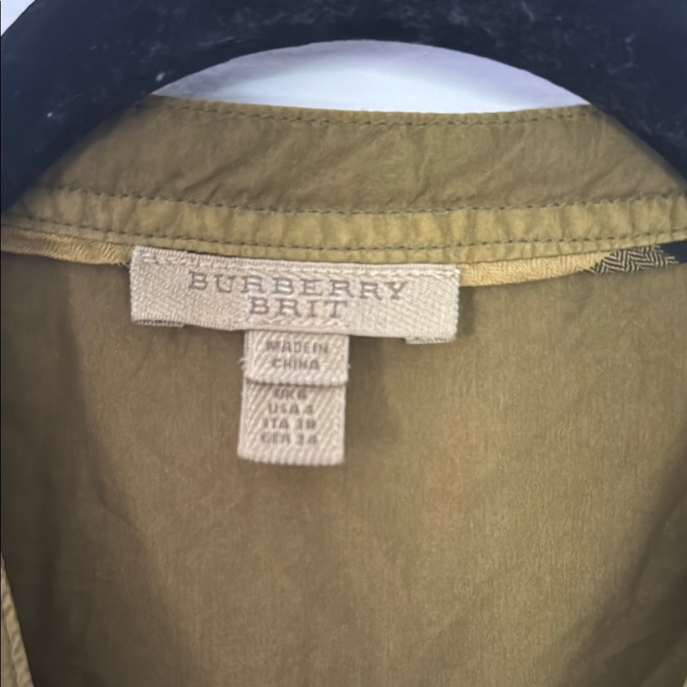 Burberry Green Polo Collar A-Line Mini Dress - Picture 2 of 11
